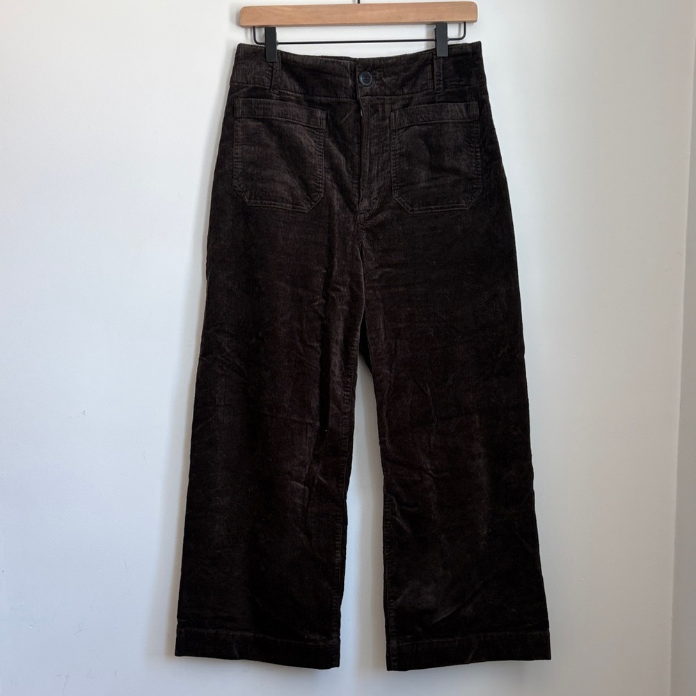 Maeve Collette Dark Brown Wide Leg Corduroy Pants